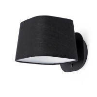 SWEET Nástěnné svítidlo, základna kov, povrch bílá nebo černá, stínítko textil, barva bílá,nebo černá, pro úspornou žárovku 1x15W E27, 230V, IP20, rozměry 245x18x200mm, s vypínačem