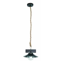 NUDOS Závěsné svítidlo lustr, základna kombinace kov a dřevo, povrch imitace opotřebení hnědo-černá, krycí sklo čiré, pro žárovku, 1x60W, E27, 230V, IP20, d=240mm, záv=1120mm, lze zkrátit