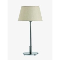 MITIC Stolní lampa, základna kov, povrch nikl mat, stínítko textil béžová, pro žárovku 1x60W, E14, 230V, IP20, d=250mm, h=500mm, vč vypínače na kabelu