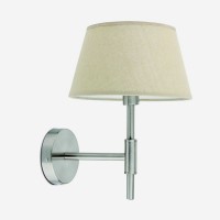 MITIC Nástěnné svítidlo, základna klov, povrch nikl mat, stínítko textil béžová, pro žárovku 1x60W, E14, 230V, IP20, 360x260x180mm