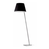 MOMA Stojací lampa, těleso kov, povrch chrom lesk, stínítko textil barva bílá/černá, difuzor plast opál, pro žárovku 1x60W, E27, 230V, IP20, rozměry 450x300x1600mm, vč. vypínače.