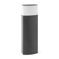 DATNA Sloupkové svítidlo, venkovní, exteriérové, materiál titý hliník, barva tmavě šedá, stínítko polykarbonát opálový, 1x20W, E27, 230V, IP44, rozměry 180x600x150mm.
