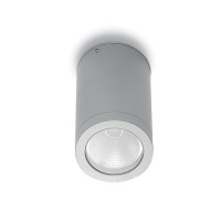 TUBTA LED 1X5W IP54 Stropní svítidlo, těleso hliník, povrch šedostříbrná nebo bílá, difuzor sklo čiré, LED 4,5W, teplá 3000K, 350lm/cca 20W žár., 230V, zvýšené krytí IP54, tř.1, rozměry d=60mm, h=110mm