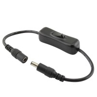  Kabel s vypínačem a konektory DC 5,5 x 2,1mm, 2x 15cm, černý