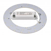 NM LED 20W s NOUZOVÝM režimem 2h LED modul nouzový, základna plast, bílá, LED 20W, neutrální 4000K, 1400lm, Ra83, s nouzovým modulem záloha 2h, 5W, 250lm, 230V, IP20, rozměry d=240mm.