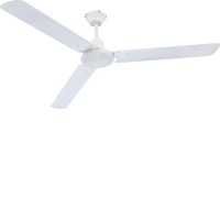 FERRO Stropní pokojový ventilátor, základna kov a lopatky, povrch bílá, 3 rychlosti, 230V, IP20, tř.1, rozměry d=1420mm, h=580mm.