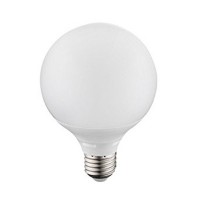 LED Světelný zdroj LED, základna kov, povrch stříbrná, čočka plast opál, LED 7W, E27, G95, 580lm, teplá 3000K, 230V, životnost 25.000h, rozměry d=95mm, h=136mm