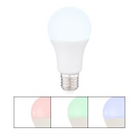 LED žárovka Světelný zdroj, žárovka LED 10W, E27, pomocí app v telefonu Tuya WiFi, BT, lze nastavit teplotu CCT teplá 2700K - denní 6000K, stmívat, RGB, 230V, rozměry d=60mm, l=115mm