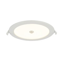 POLLY Stropní vestavné svítidlo, senzor PIR, záběr 360°/100°, dosah 3-7m, čas sepnutí 60s, těleso plast, povrch bílá, difuzor plast opál, LED 18W, 1600lm, teplá 3000K, 230V, zvýšené krytí IP44/IP20, tř.2, rozměry d=220mm, h=32mm