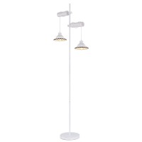 JOWITA Stojací lampa, těleso kov a dřevo světlé, stínítko keramika, povrch černá a bílá, pro žárovku 2x40W, E27, 230V, IP20, rozměry 520x250x1680mm (ŠxVxH), výšku svítidla lze nastavit.