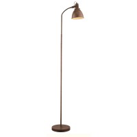 GIORGIO E14 1X40W STOJACÍ Stojací lampa, flexibilní rameno, husí krk, těleso kov, povrch rezavá, kryt kov vnější rezavá, vnitřní bílá, imitace opotřebení, pro žárovku 1x40W, E14, 230V, IP20, tř.2, rozměry 460x1670mm, vč vypínače na kabelu