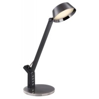 URSINO Stolní lampa, těleso plast černy a kov, povrch černá/stříbrná/zlatá, difuzor plast opál, LED 8W, 450lm, CCT přepín teplota teplá 3000K, neutrální 4000K, denní 6300K, stmív, 230V, IP20, rozměry d=480mm, h=520mm.