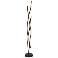 CINER FL 28W Stojací lampa, těleso kov, povrch černá mat/černá mat a dřevo, dif plast opál, LED 28W, 3470lm, teplá 3000K, 230V, IP20, tř.1, rozměry d=200mm, h=1350mm.