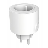 SMOCKET Zásuvkový adaptér plast bílá, 230V, 10A, IP20, fce zap/vyp, ovládání smart systémem Tuya, kompatibilní s Google Assistant, Alexa, d=60mm, h=65mm