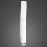 BAILEY Stojací lampa, základna kov, povrch chrom, stínítko bílé, plisované, pro žárovku 2x40W, E27 A60, 230V, IP20, tř.2, rozměry d=150mm, h=1190mm, s vypínačem