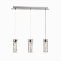 IGUAZU Závěsné svítidlo lustr, základna kov, povrch chrom lesk, difuzor křišťálové řetízky ve skleněné tubě, pro žár. 40W, GU10, 230V, tř.1, IP20, E14, rozměry dle typu, včetně ocel. lankového závěsu, lze zkrátit