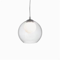 NEMO SP1 D20 Závěsné svítidlo, základna kov, povrch chrom lesk, vnější sklo čirá, vnitřní sklo opál, pro žárovku 1x40W, G9, 230V, IP20, d=200mm, závěs l=1200mm, lze zkrátit
