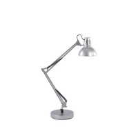 DANDY 1X40W E27 Stolní kancelářská lampa, těleso kov, povrch chrom nebo smalt černá/kouřová šedá, nastavitelné rameno, nastavitelný difuzor, pro žárovku 1x40W, E27, 230V, IP20, tř.2, rozměry viz obrázek