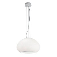 MAMA SP Závěsné svítidlo lustr, základna kov, povrch bílá mat, difuzor sklo bílé, foukané ručně, pro žárovku 3x/1x60W, E27, 230V, IP20, rozměry dle typu svítidla, lankový závěs lze zkrátit.