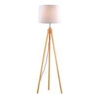 VENA STOJACÍ 1X60W E27 Stojací dekorativní lampa, těleso přírodní dřevo s kovovými detaily, barva přírodní/bílá/černá, stínítko PVC potaženo textilní látkou bílá/černá, pro žárovku 1x60W, E27, 230V, IP20, tř.2, rozměry d=480mm, v=1640mm