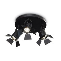 CIAK Stropní bodové svítidlo s clonícími klapkami, nastavitelný směr svícení těleso kov, povrch černá mat, pro žárovku 50W, GU10 ES50, 230V, tř.1, IP20, rozměry dle typu
