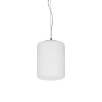KEN Závěsné svítidlo, základna kov, povrch chrom, difuzor sklo tvar válec, opál/kouřová šedá, pro žárovku 1x60W, E27, 230V, IP20, tř.1, rozměry dle typu, včetně lankového závěsu, lze zkrátit