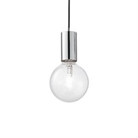 HUGO SP1 Závěsné svítidlo, kabel s objímkou, základna kov, povrch bílá, chrom lesk, černá, pro žárovku 1x60W, E27, 230V, IP20, tř.1, rozměry d=125mm, vč lankového závěsu l=1380mm lze zkrátit