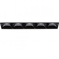 GETINGEN FLC 12W Stropní podhledové bodové buňkové bezrámečkové svítidlo, těleso hliník, povrch černá, LED 12,5W, 1100lm/teplá 3000K, 1250lm/neutrální 4000K, UGR<19, Ra80, 230V, IP20, tř.2, rozměry 1410x540x710mm.