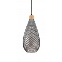 HAUSAL HL II, 1x60W E27 Závěsné svítidlo, základna kov, difuzor sklo kouřová šedá, pro žárovku 1x60W, E27, 230V, IP20, tř.2, rozměry d=160mm, h=380mm, závěsný kabel l=2530mm lze zkrátit.