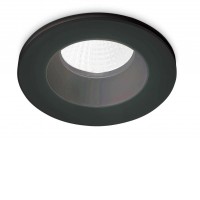 ROOM Vestavné stropní bodové svítidlo, kruhové, těleso hliník, povrch bílá/černá, LED 8W, teplá 3000K, 800lm, 230V, do koupelny IP65, tř.2, rozměry d=98mm, h=50mm.