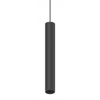 EGO Závěsné bodové svítidlo do magnetického kolejnicového systému, těleso hliník, povrch černá, LED 12W, teplá 3000K, 1000lm, 48V, IP20, rozměry d=40mm, h=400mm, vč závěs kabelu l=2600mm, lze zkrátit.