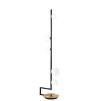 PRITE FL 5x15W G9 Stojací lampa, základna kov, povrch mosaz a černá, dif sklo opál, pro žárovku 5x15W, G9, 230V, IP20, tř.1, rozměry d=300mm, h=1600mm.