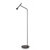 RENUNTIO FL 4,5W Stojací lampa, těleso kov, povrch černá/nikl/mosaz, LED 4,5W, 280lm, teplá 3000K, 230V, IP20, rozměry d=280mm, h=1510mm, vypínač na kabelu.