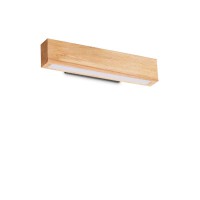 RIPI WL 12W Nástěnné svítidlo, základna kov, povrch černá, těleso dřevo světlé, difuzor plast opál, LED 12W, 1350lm, teplá 3000K, 230V, IP20, tř.1, rozměry 400x80x85mm, svítí dolů.