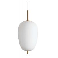 GRONEST HL III 20W Závěsné svítidlo, základna kov, povrch zlatá, stínítko sklo opál, LED 20W, 2050lm, teplá 3000K, 230V, IP20, tř.2, rozměry d=270mm, h=445mm, vč. závěs. kabelu l=2590mm, lze zkrátit.