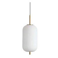 GRONEST HL II 20W Závěsné svítidlo, základna kov, povrch zlatá, stínítko sklo opál, LED 20W, 2050lm, teplá 3000K, 230V, IP20, tř.2, rozměry d=220mm, h=595mm, vč. závěs. kabelu l=2590mm, lze zkrátit.