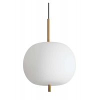 GRONEST HL I 20W Závěsné svítidlo, základna kov, povrch zlatá, stínítko sklo opál, LED 20W, 1950lm, teplá 3000K, 230V, IP20, tř.2, rozměry d=300mm, h=275mm, vč. závěs. kabelu l=2425mm, lze zkrátit.