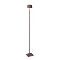 KORYTE FL 1,5W Stojací venkovní lampa, těleso kov, povrch černá/kávová/bílá, difuzor plast opál, LED 1,5W, 230lm, teplá 3000K, dotykové stmívání, nabíjení USB-C, výdrž cca 7 hodiny, IP54, rozměry d=140mm, h=1150mm.