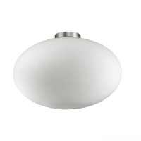 FIFTY PL, 1x60W, E27 Stropní svítidlo, základna kov, povrch nikl mat, difuzor sklo bílé ručně foukané, pro žárovku 1x60W, E27, 230V, IP20, tř.1, rozměry dle typu