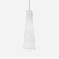 KUKY BIANCO SP1 Závěsné svítidlo, základna kov, povrch chrom, difuzor sklo bílé, 1x60W, E27, 230V, IP20, rozměry d=110mm, h=420/1250mm.