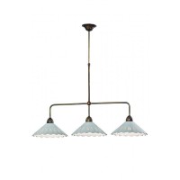 PIATRO S6 3x46W, E27 Závěsné svítidlo, těleso kov, povrch mosaz antik, stínítko keramika, pro žárovku 3x46W, E27, A60, 230V, IP20, tř.1, rozměry l=1150mm, h=110mm, závěs l=600-900mm