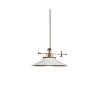 SETORA S9 Závěsné svítidlo, těleso kov, povrch mosaz antik, stínítko sklo, pro žárovku 1x77W, E27, A60, 230V, IP20, tř.1, rozměry d=495mm, h=135mm, závěs l=1600mm, závěs lze zkrátit