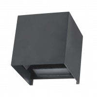 LED 6W IP65 Nástěnné venkovní svítidlo, základna hliník, povrch černá antracit, LED 6W, 340lm, teplá 3000K, 230V, IP65, rozměry 100x100x100mm, svítí nahoru/dolů