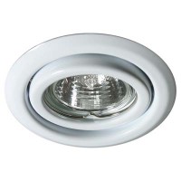 EFEKT 1W Podhledové svítidlo bodové, kruhové, výklopné +-15°, těleso kov, povrch bílá, pro halogenovou žárovku 50W, Gx5,3 (GU5,3), 12V, d=95mm, symbol "F" montáž na hořlavý podklad max 35W