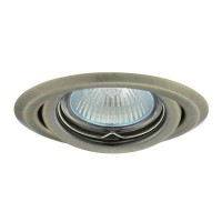 EFEKT 1B Podhledové svítidlo bodové, kruhové, výklopné +-15°, těleso kov, povrch mosaz zlatá mat, pro žárovku 50W, Gx5,3 (GU5,3), 12V, d=95mm, symbol "F" montáž na hořlavý podklad max 35W