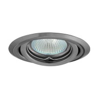 EFEKT 2BC Podhledové svítidlo bodové, kruhové, výklopné +-15°, těleso kov, povrch chrom černý, pro halogenovou žárovku 50W, Gx5,3 (GU5,3), 12V, d=95mm, symbol "F" montáž na hořlavý podklad max 35W