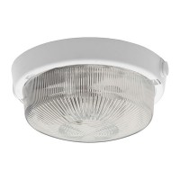 LUNAK Stropní, průmyslové, prachotěsné svítidlo, základna plast, barva bílá, difuzor sklo prismatické, pro žárovku 1x100W/1x60W, E27, 230V, IP44, rozměry dle typu svítidla.