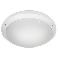 PATRIK Stropní svítidlo, základna plast polykarbonát, barva bílá, difuzor plast opál, pro žárovku 1x60W, E27, A60, 230V, IP54, d=272mm, h=105mm.