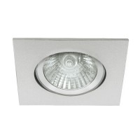 VIRO QV-AL Podhledové svítidlo bodové, čtvercové, výklopné +-15°, těleso hliník, povrch hliník mat, žárovka 50W, Gx5,3 (GU5,3), 12V, IP20, 83x83mm, h=100mm, symbol "F" montáž na hořlavý podklad max 35W