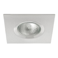 VIRO-QP-AL Podhledové svítidlo bodové, čtvercové, pevné, těleso hliník, povrch hliník mat, žárovka 50W, Gx5,3 (GU5,3), 12V, IP20, 79x79mm, h=100mm, symbol "F" montáž na hořlavý podklad max 35W